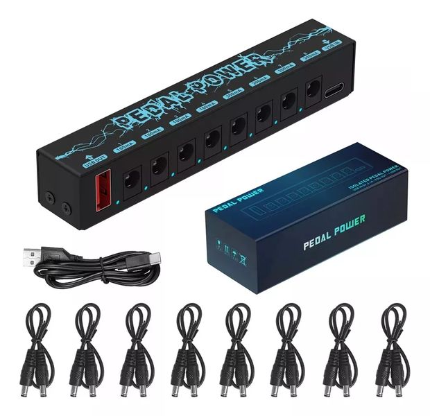 Guitar Pedal Power Supply Station with 8 Isolated DC Outputs