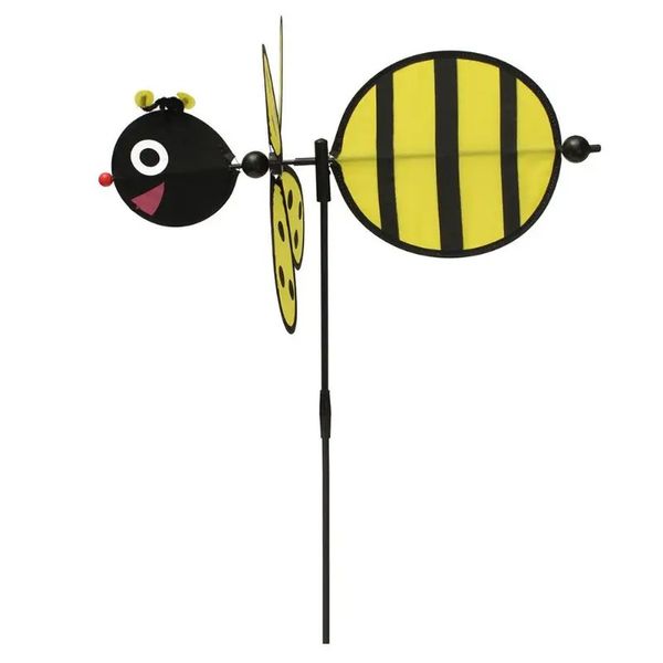 Yellow Bumble Bee Outdoor Animal Garden Stakes Windmill
