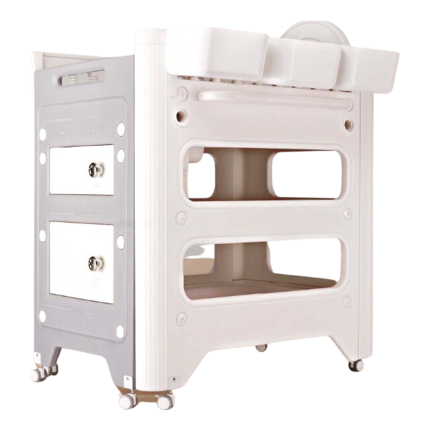 Multi-functional Pull-out Diaper Changing Table with Telescopic Shelves