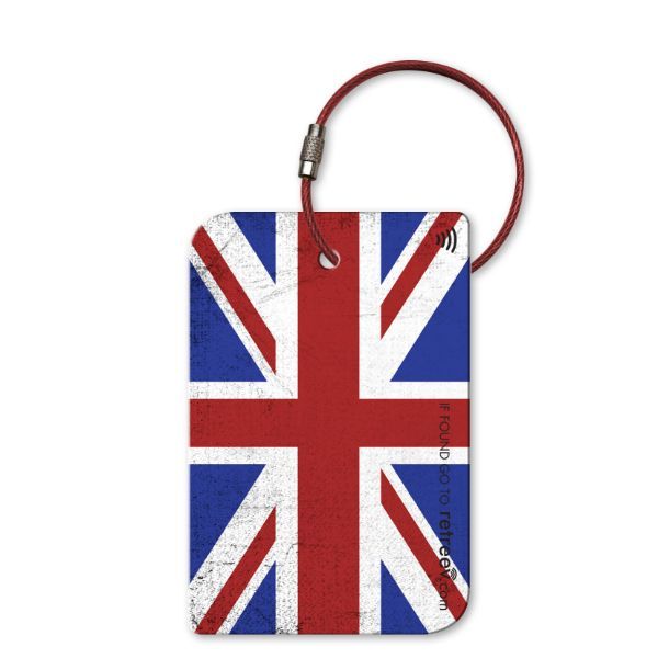 Retreev Smart NFC &amp; QR Code Luggage Tag: Secure Bag Retrieval - UK Flag