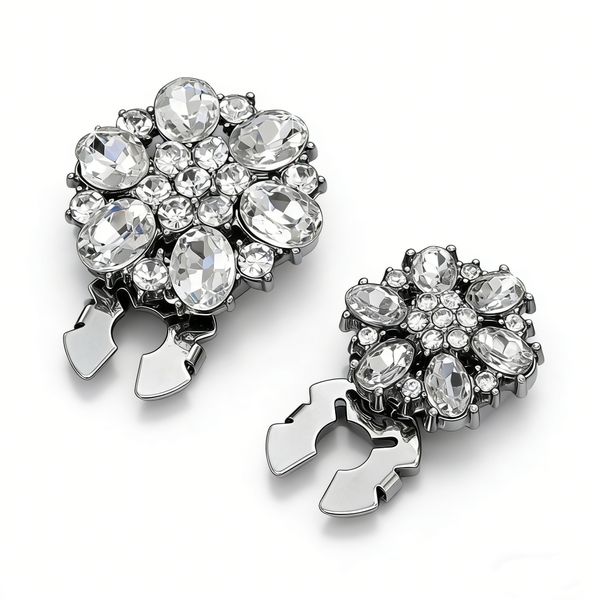 Ladies diamond button clip, cuff decoration