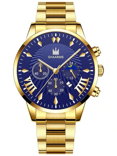 Shaarms Men Luxury Formal Alloy Watch