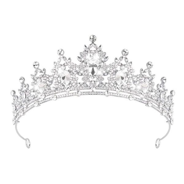 Tiara for Women - Vintage Baroque white AB Crystal Crown