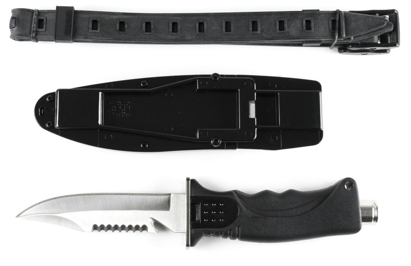 Cressi Skorpion Knife - AISI 420 Stainless Steel Dive Knife with Sheath