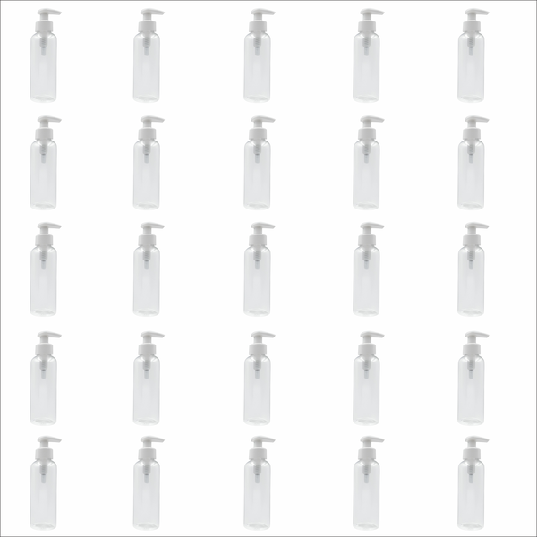 25 x 250ml Clear PET Bottles with Pumps - Refillable &amp; Leak-Proof