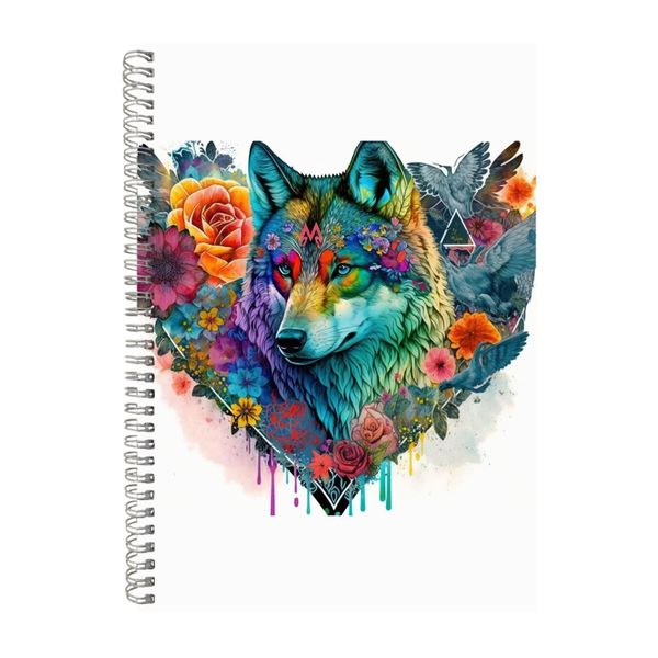 Coyote Watercolor Heart Notebook Animal Gift Idea Notepad Pad 117