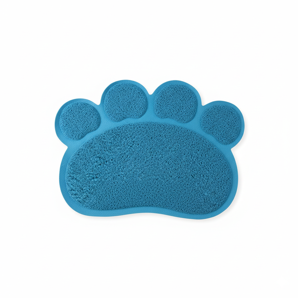Blue Premium Pet Paw Mat - Cat/Dog Litter/Food Catcher, Easy Clean Design