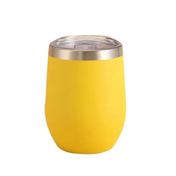 Vacuum Double Wall Mug Cute Egg Shaped Coffee Beer Wine Tumbler with Lid