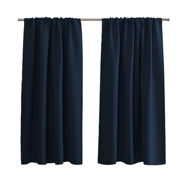 Bedroom &amp; Kitchen Blackout Thermal Curtains - Navy Blue