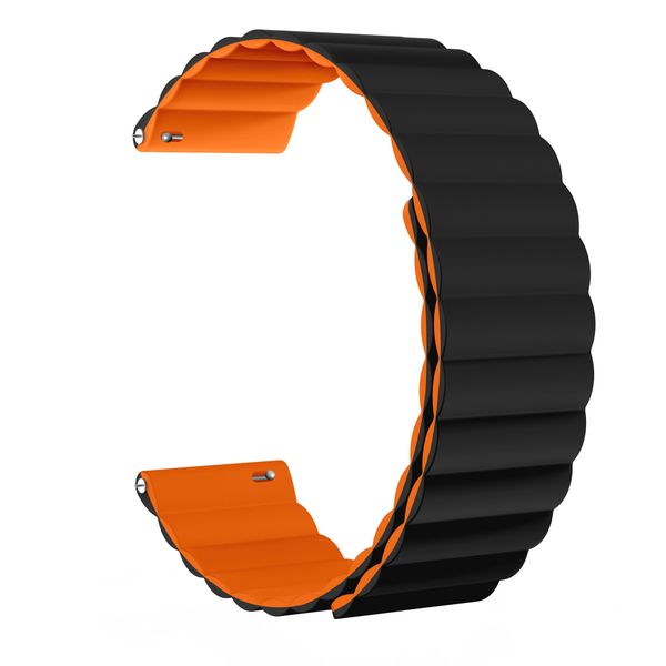 Magnetic Black Soft Silicone Watch Band For Samsung Galaxy - 20mm