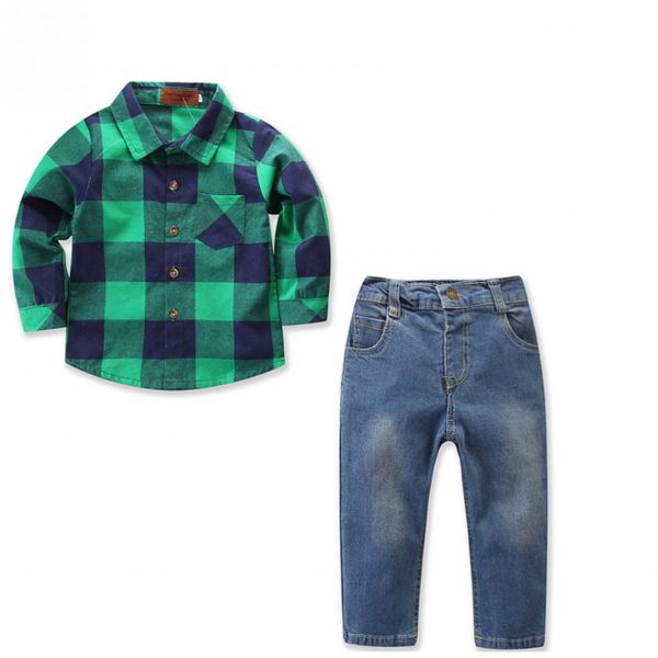 Kid Boys' Jeans and Long-sleeved Shirt