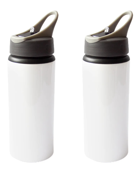 Sublimation Blank Water Bottles/Tumbler 500ml +Grey Lid + Straw - 2 pack