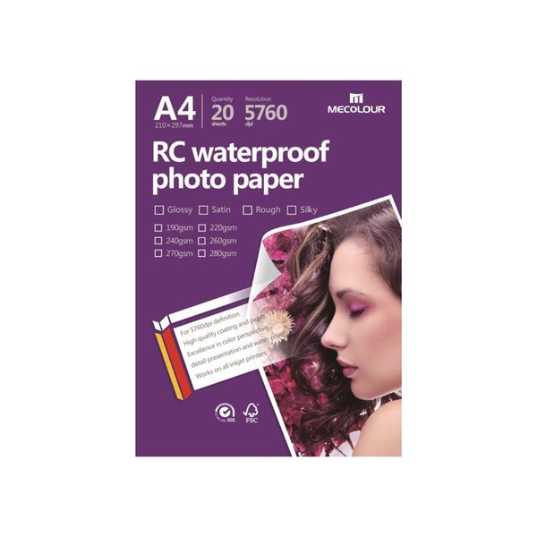 MECOLOUR 190g RC Silky A4 20Sheets