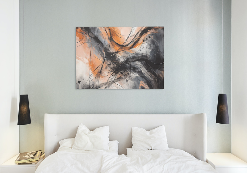 Canvas Wall Art: Orange and Black