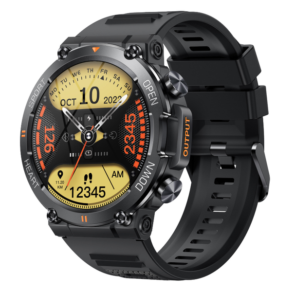 Rugged Military Style Smart Watch - HD Display, Blood Oxygen, K56PRO.