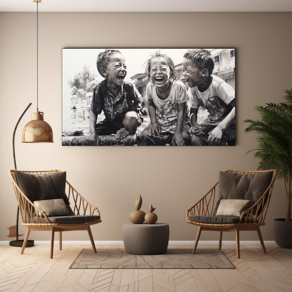 Canvas Wall Art - Riverside Laughter Graffiti - BK0201