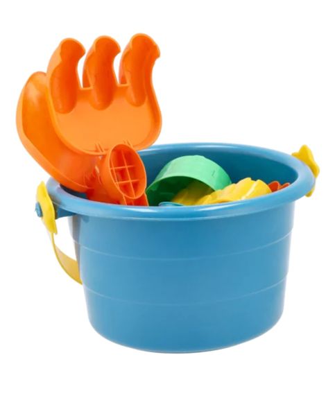 Zeus Large Beach Bucket Set with Moulds, Shovels &amp; Scoops