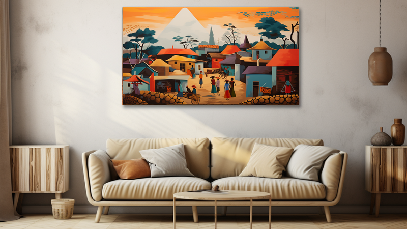 Canvas Wall Art - Colourful Communal Living - HD0050