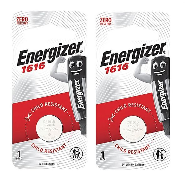 Energizer CR1616 3v Lithium Coin Battery Card 1 - 2x Bundle