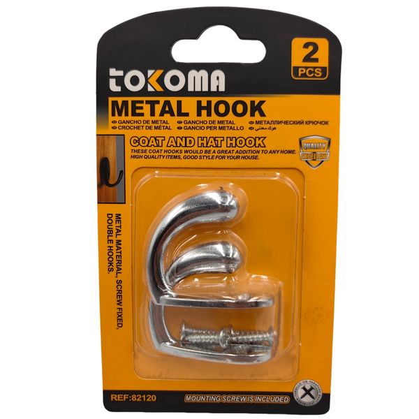 Tokoma Metal Hook Coat and Hat Hook (2 Pcs)