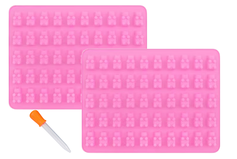 Silicone Gummy Bear Mould - 2 Pack with Dropper + Instructions