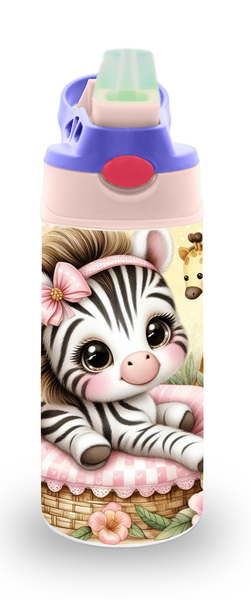 Girly Safari Animals Design 17 12oz Double walled Stainless Steel Bottle