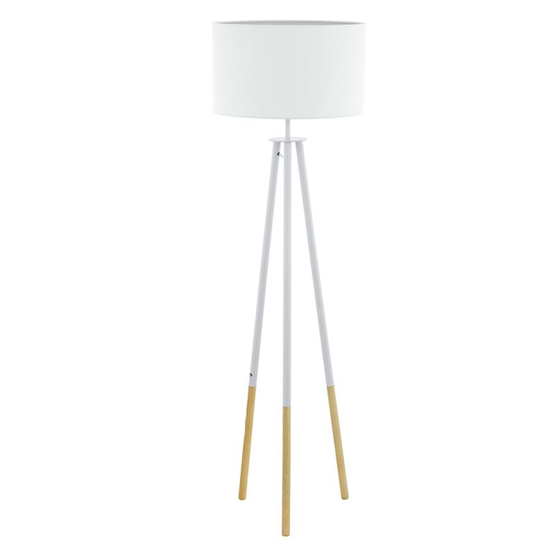 40W Indoor Tripod Floor Lamp with White Fabric Shade Shop Today. Get