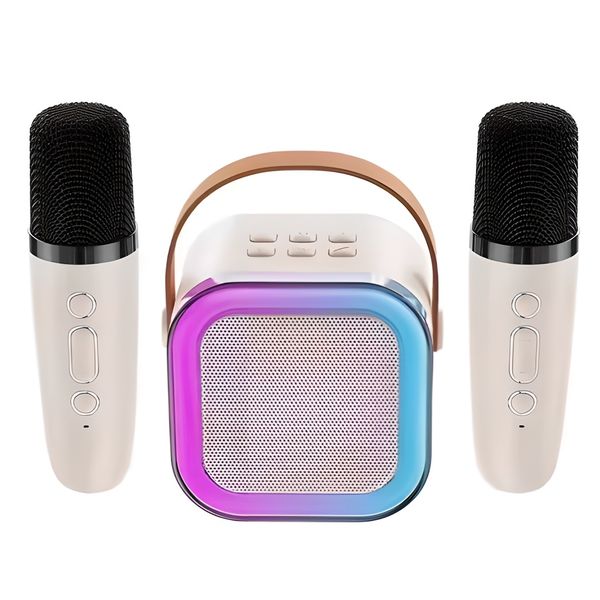 Kids Mini Karaoke Toy with 2 Wireless Mics Bluetooth Portable Singing Gift