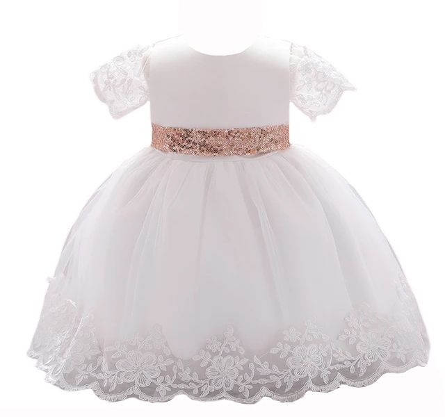 White Short Sleeve Lace Dress
