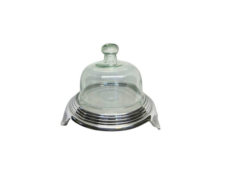 Round Cake Stand with Glass Dome