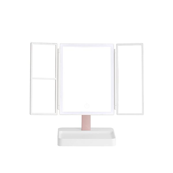 Tri-Fold LED Lighted Makeup Mirror for Travel &amp; Home Use