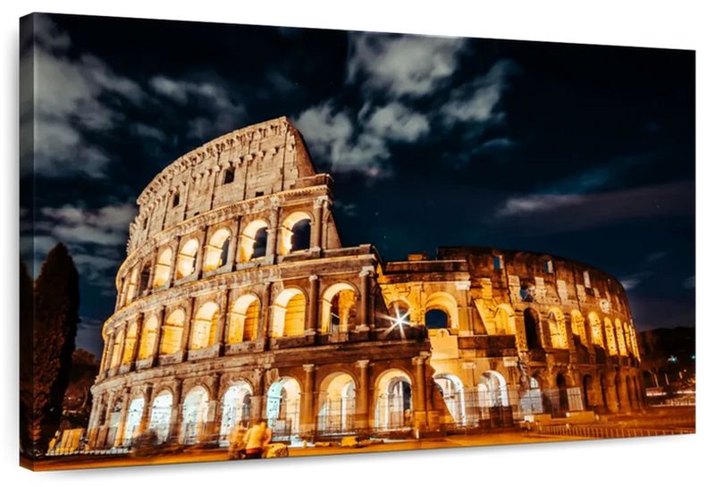 Canvas Art - Colossuem Night Canvas Wall Art Living Bedroom Decor