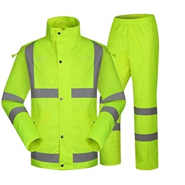 DIY Garden High Visibility Fluorescent Green Jacket &amp; Pants Safety Wear