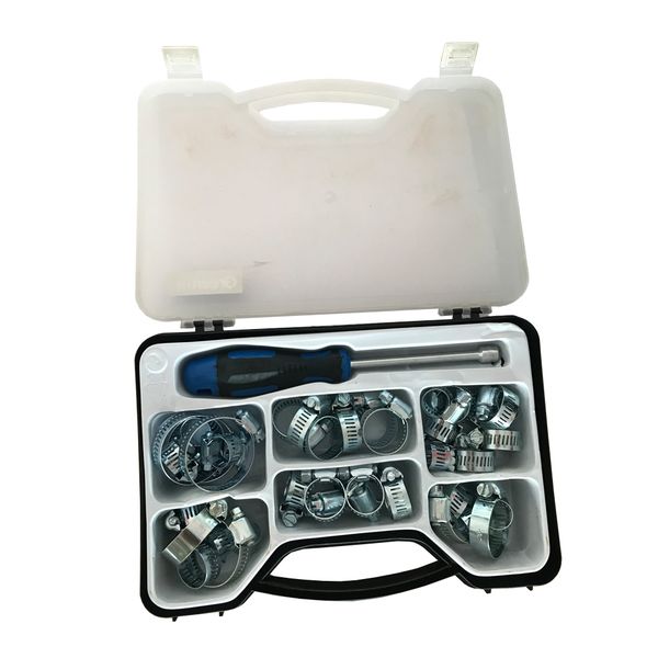 Hose Clamps with Clamp Handle for Gas Fuel Line Kit - 40 Piece