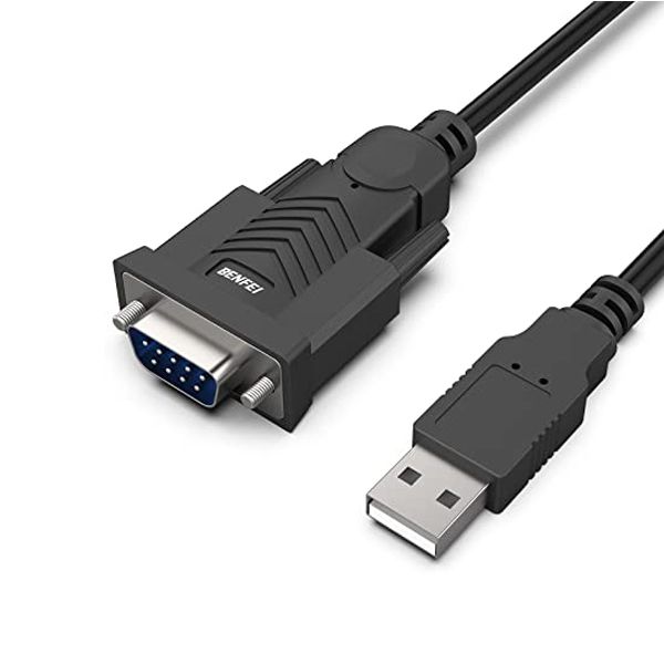 BENFEI USB2.0 to RS232 (9Pin) DB9 Serial Male-to-Male 1.8m Cable - Black