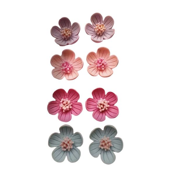 8-Pack Floral Fridge Magnets - Assorted Flower-Shaped Plastic Magnets