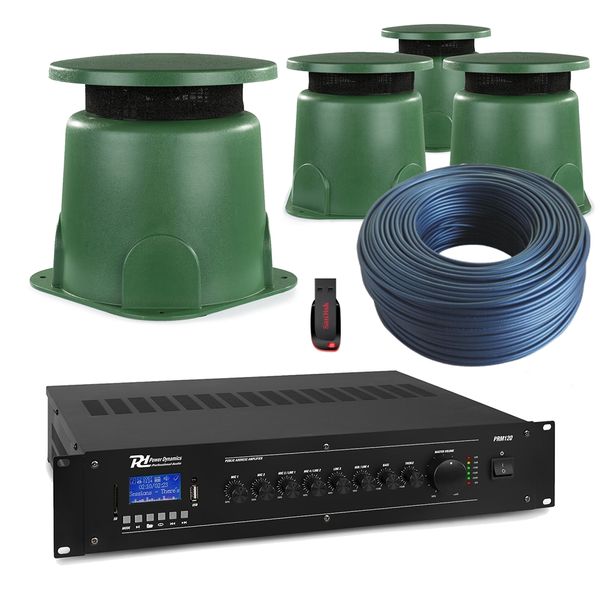 4 x Garden Outdoor Speaker Professional Background Music System Kit