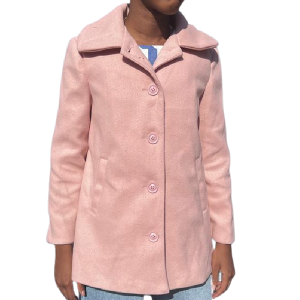 Girls Baby Pink Wool Mix Coat