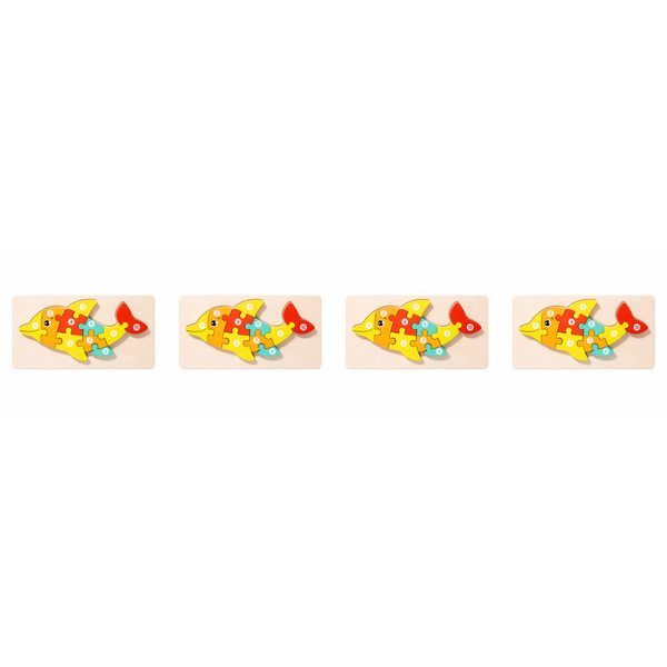 4 Pack - Educational Dolphin Building Blocks - Multicolour