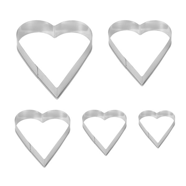 5 Pieces Cookie Cutter Stainless Steel Heart Cutter Valentine'S Day