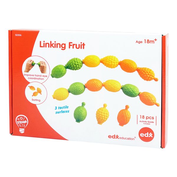 EDX Education Tactile Linking Fruits &amp; Activity Guide: 18 Pieces