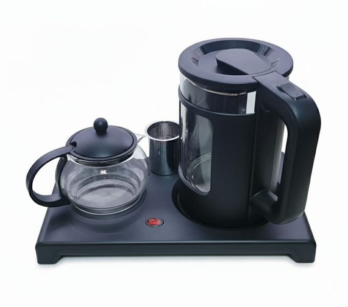 Electric Glass Kettle &amp; Teapot Warmer Set | 1500W, Auto Shut-Off, BPA-Free