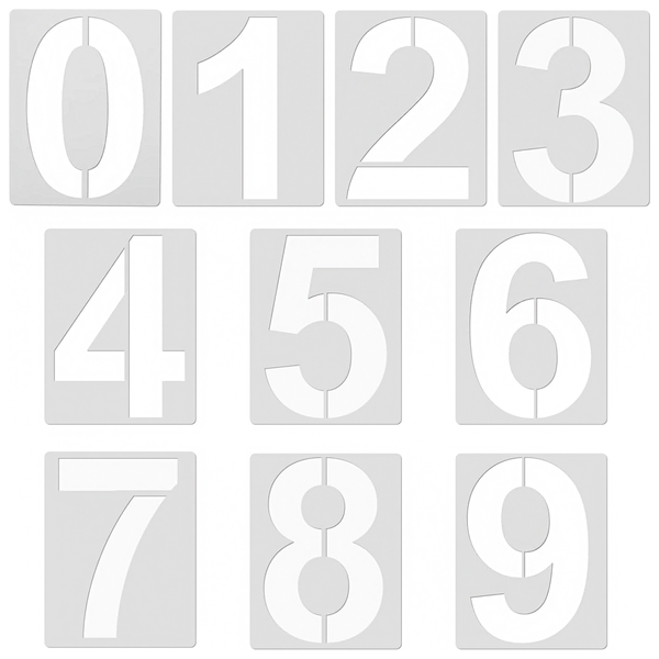 10 PK Number Stencils Painting Alphabet Boards Drawing Mold Reusable