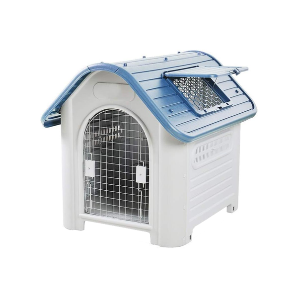 Plastic Dog House with Waterproof Adjustable Skylight and Elevated Base