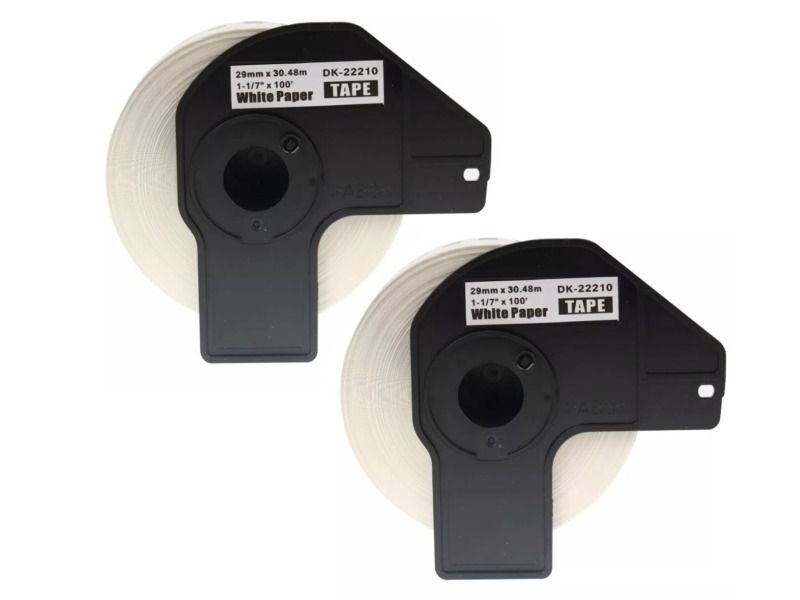 Compatible Brother DK 22210 - 29mm Continuous Paper Labels x 2