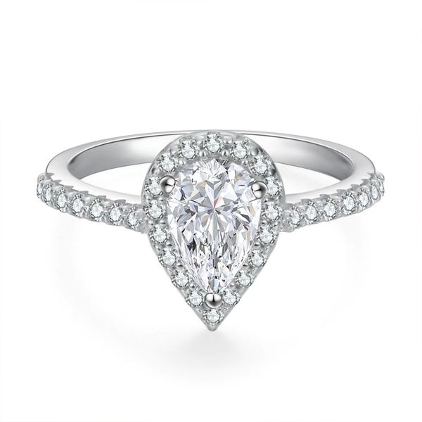 Colton James Premium 1.0ct Moissanite Engagement Ring - Pear Cut Halo