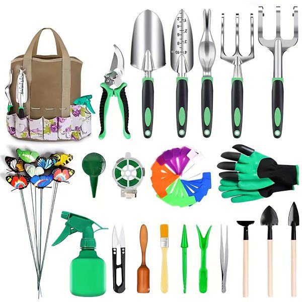 81 Piece Garden Tools Set Heavy Duty Gardening Tools Aluminum with Handle Tool