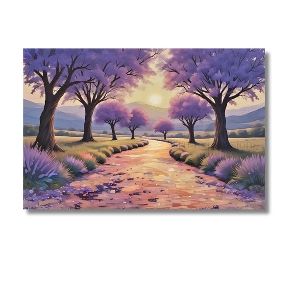 Jacaranda Lane Art Print Canvas - Purple