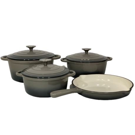 WHITE GREY CAST IRON SOUP POT 24 - Kitaces