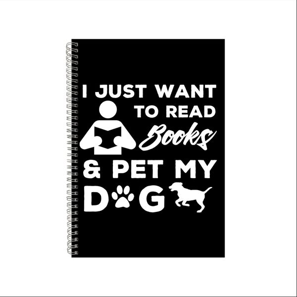 Books And Dogs Notebook Pet Gift Idea A4 Notepad Pad 43